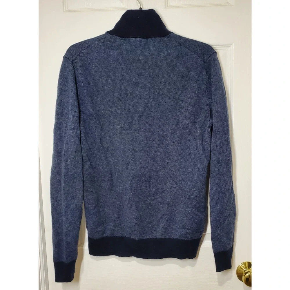 Banana Republic Men’s M Half Zip Sweater Blue Cotton Cashmere Pullover